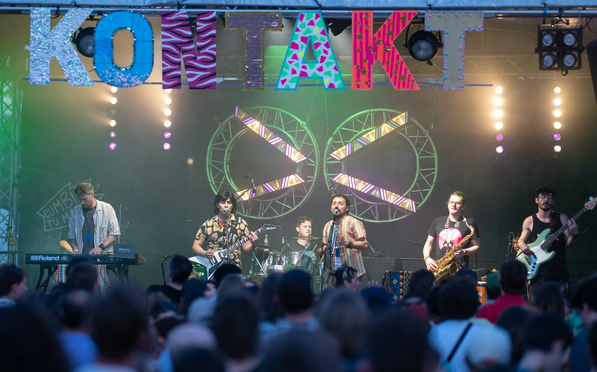 Band playing on stage at Kontakt Festival