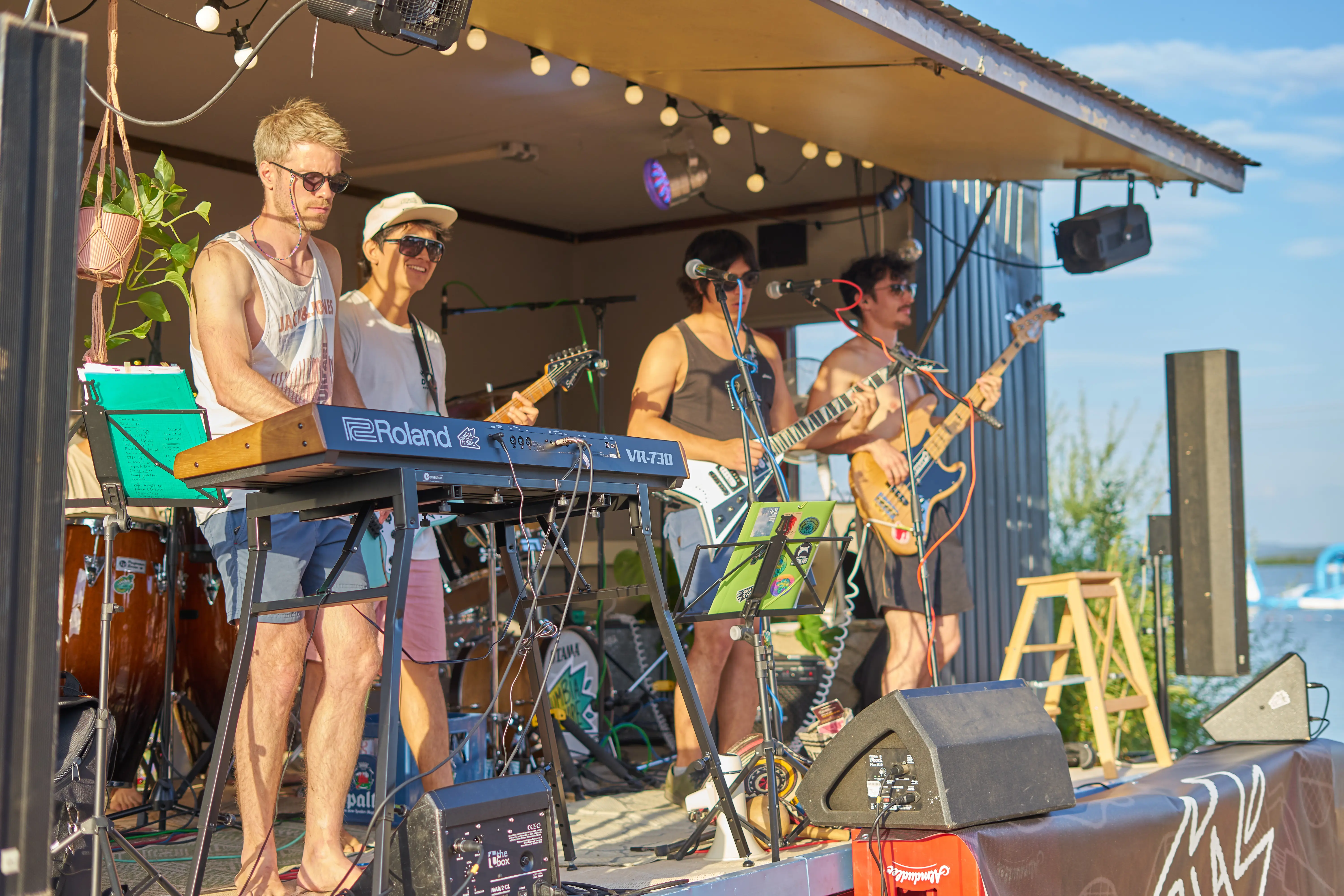 Band playing on stage